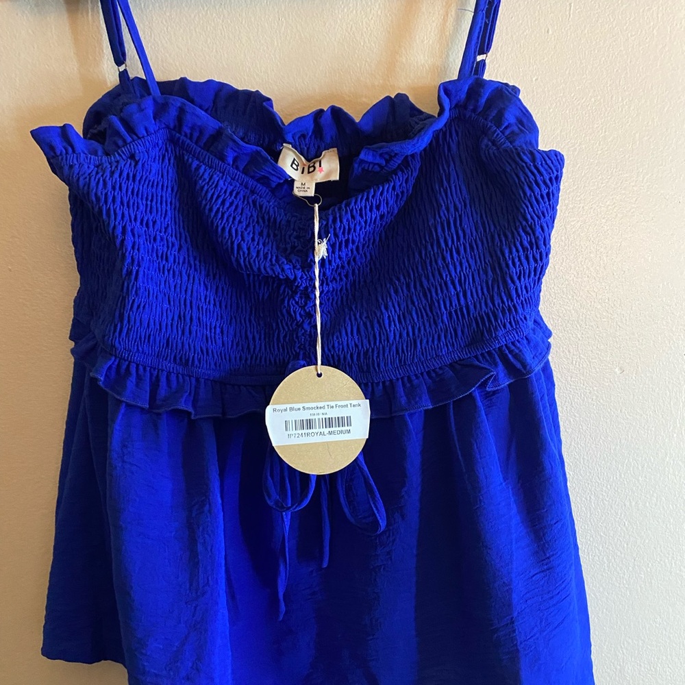 Bright blue tank